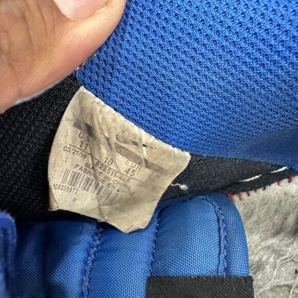 Nike Air Force 1 Low Mens 11 Chenille Swoosh Royal Blue Shoes 823511-409 - Picture 4 of 10